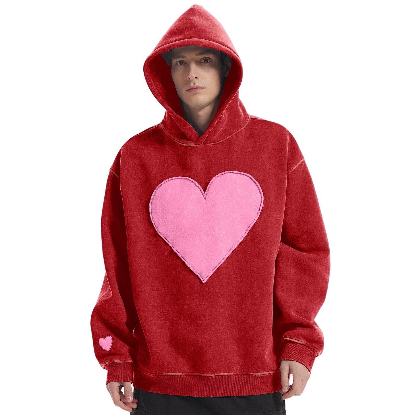 Viral Valentine’s Heart Embroidery Hoodie