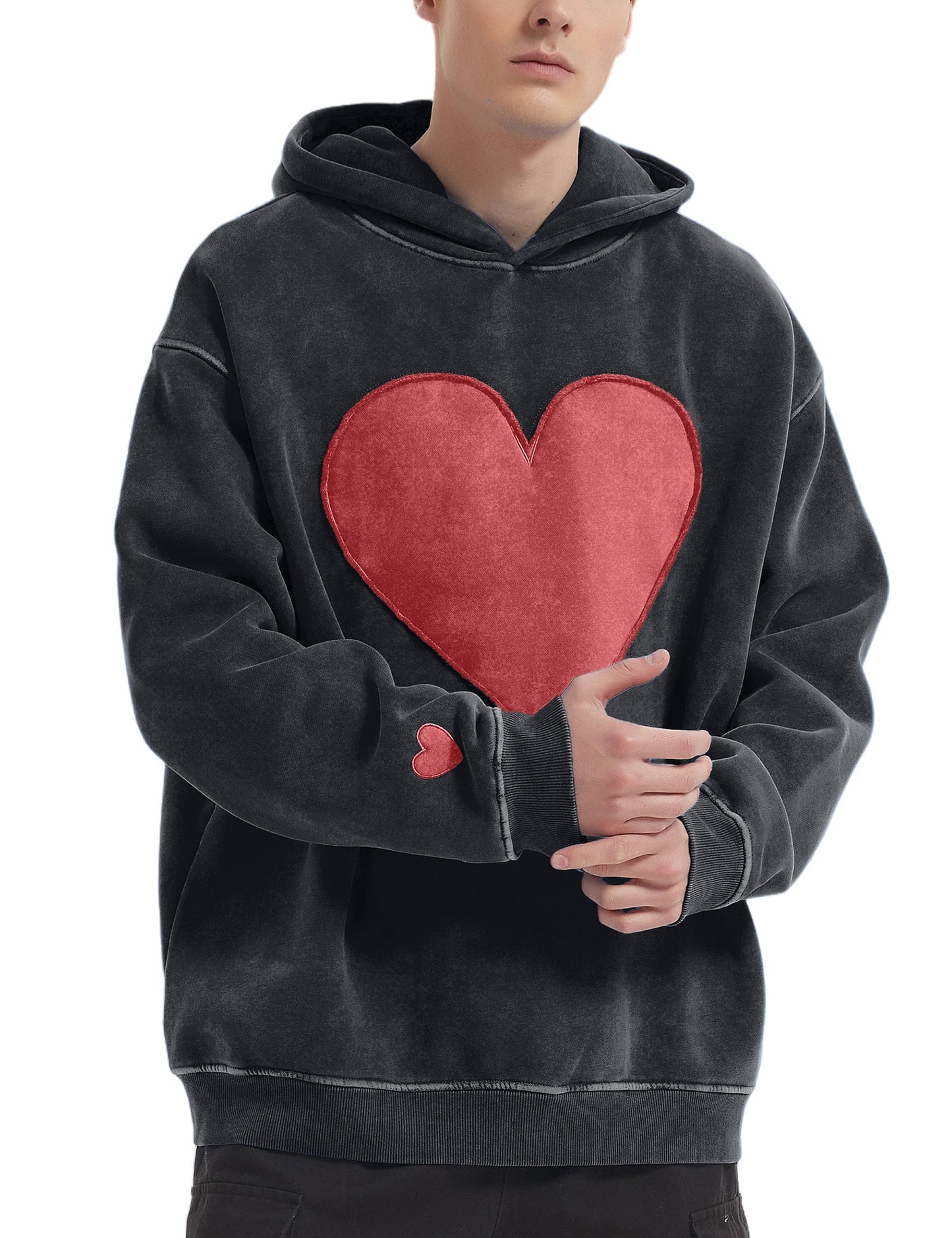 Viral Valentine’s Heart Embroidery Hoodie